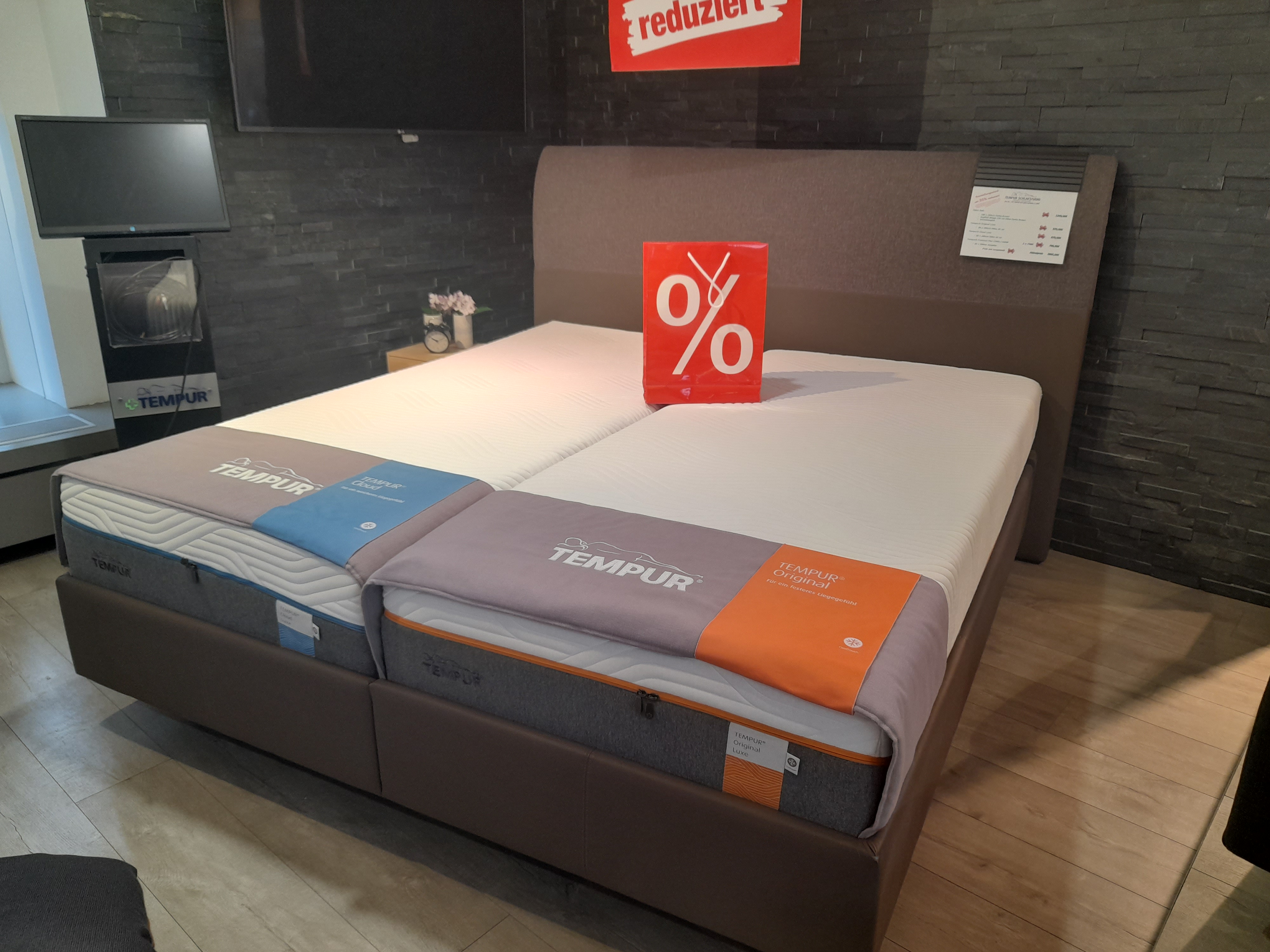 Tempur Relax Bett - 180 x 200cm Bi-Colour  Brown - Ausstellungsbett!