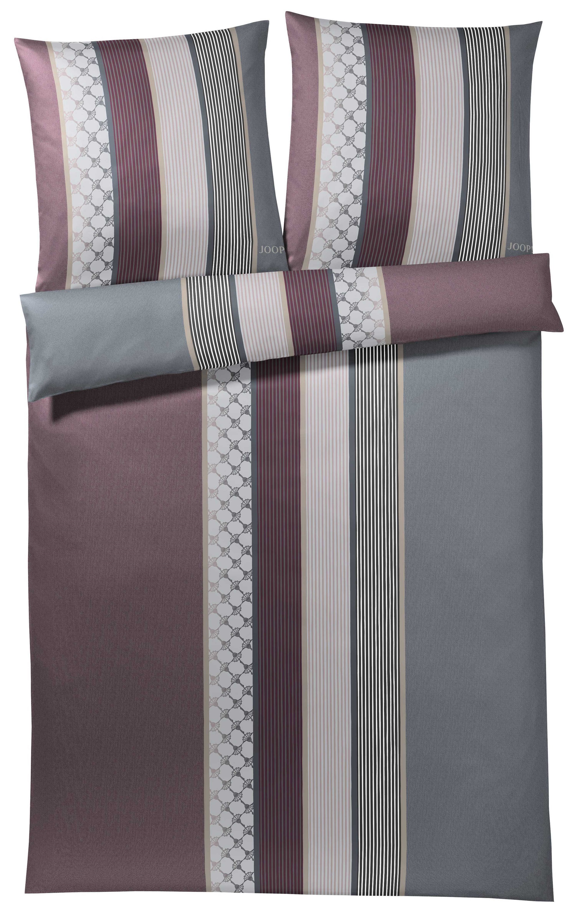 4069-1-Mapping JOOP! Bettwäsche Cornflower Stripes 4069-1 Deep Wine